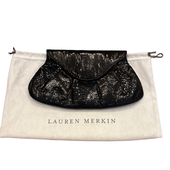 Lauren Merkin Handbags - Lauren Merkin Textured Leather Black Clutch